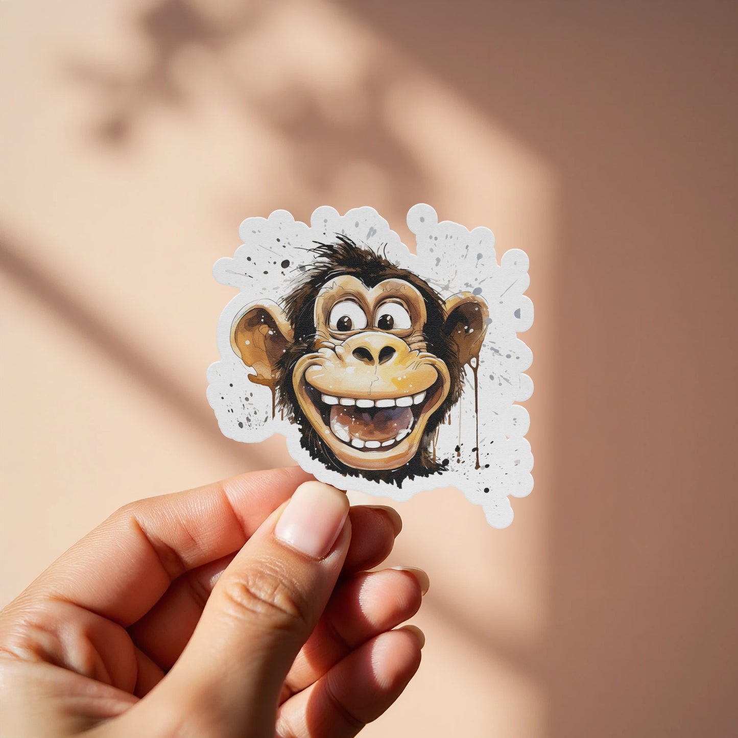 Happy Monkey Face Sticker for Personalization product