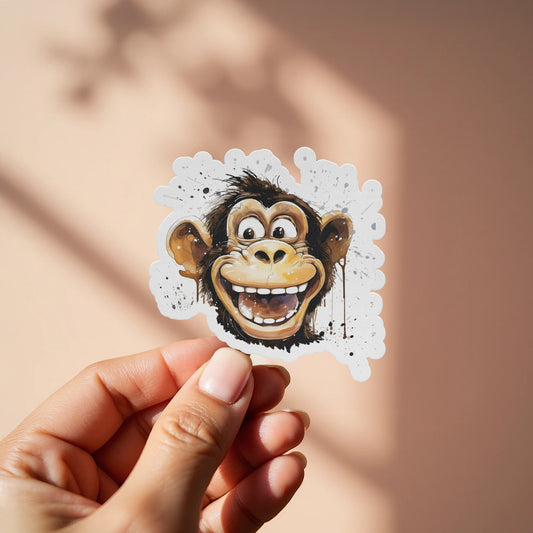 Happy Monkey Face Sticker for Personalization product