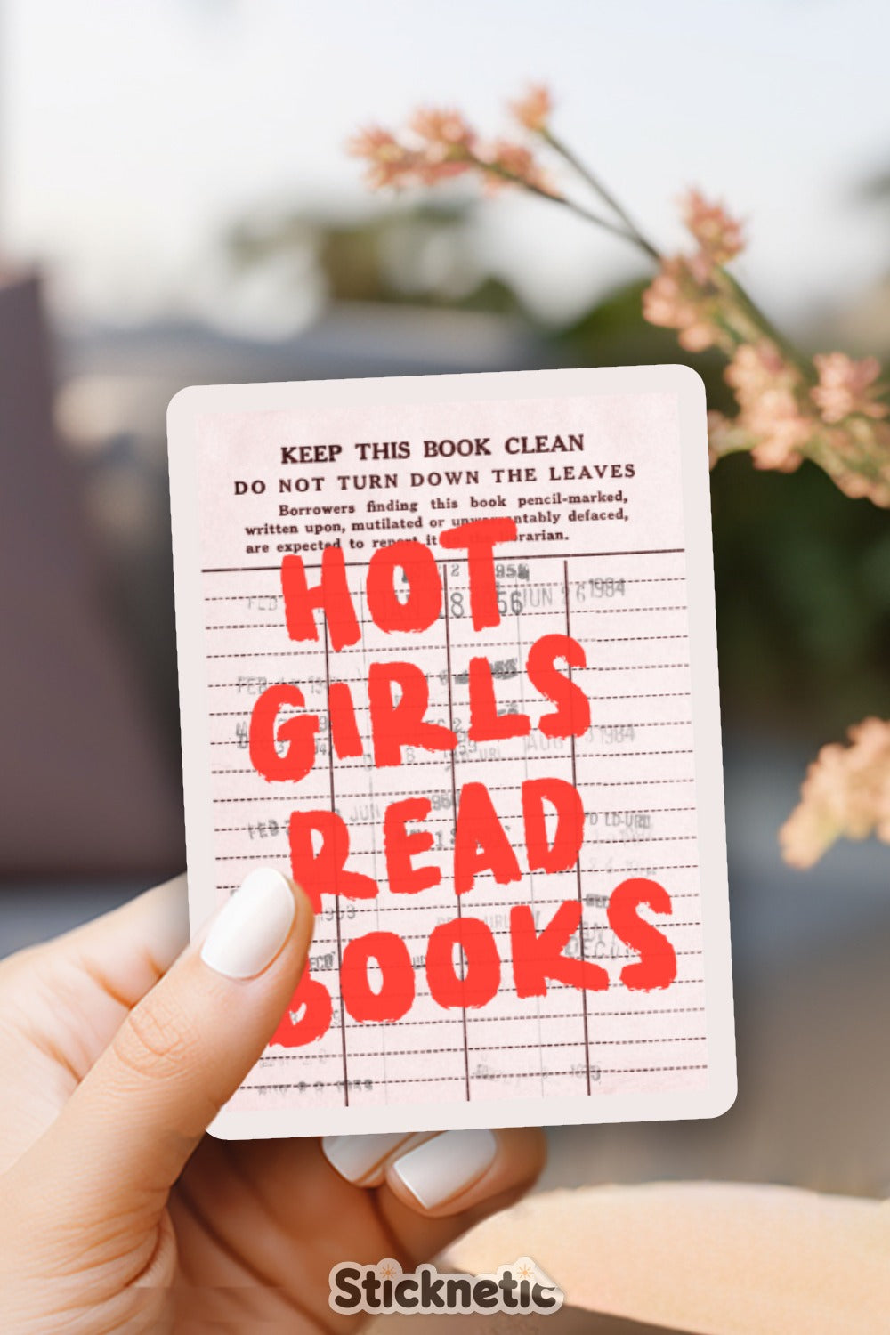 Hot Girls Read Books Library Card Sticker product
