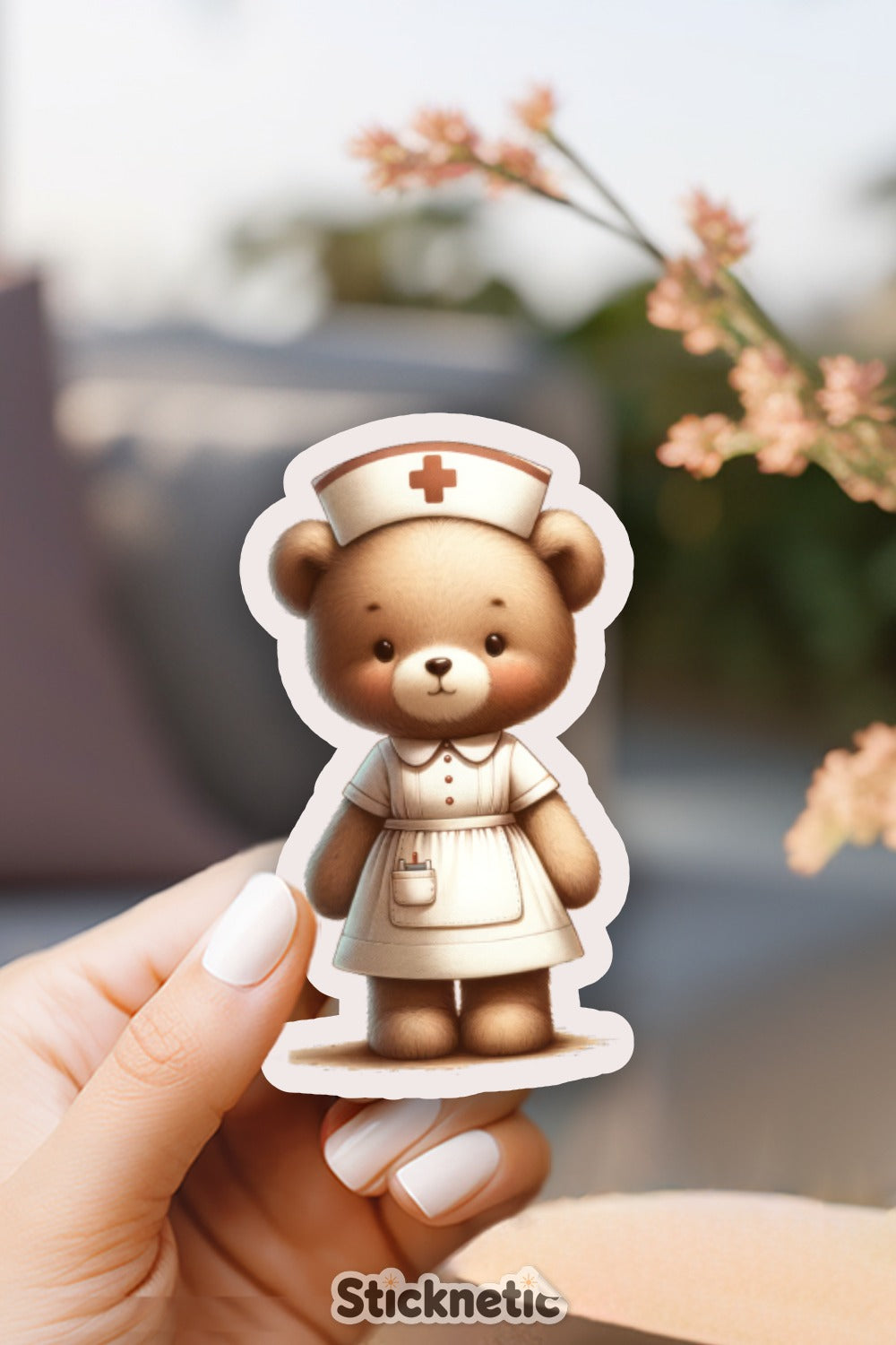 Cute Nurse Bear Sticker Perfect for Any Scrapbook product