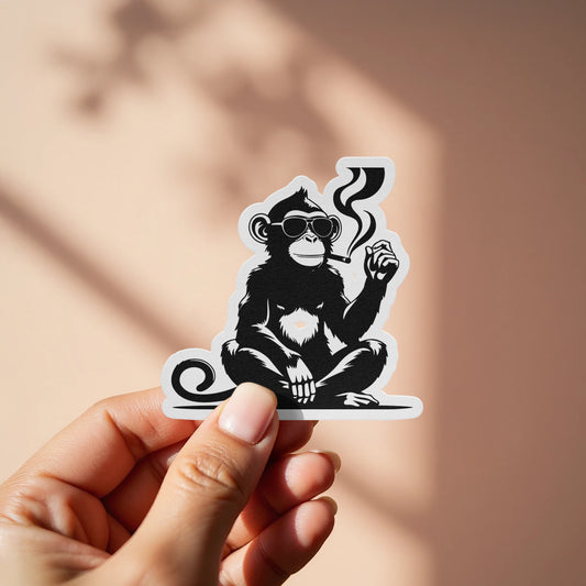 Cool Monkey Holding Joint Sticker product type