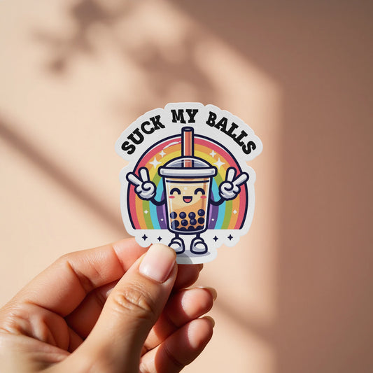 Suck My Balls Colorful Bubble Tea Sticker product type