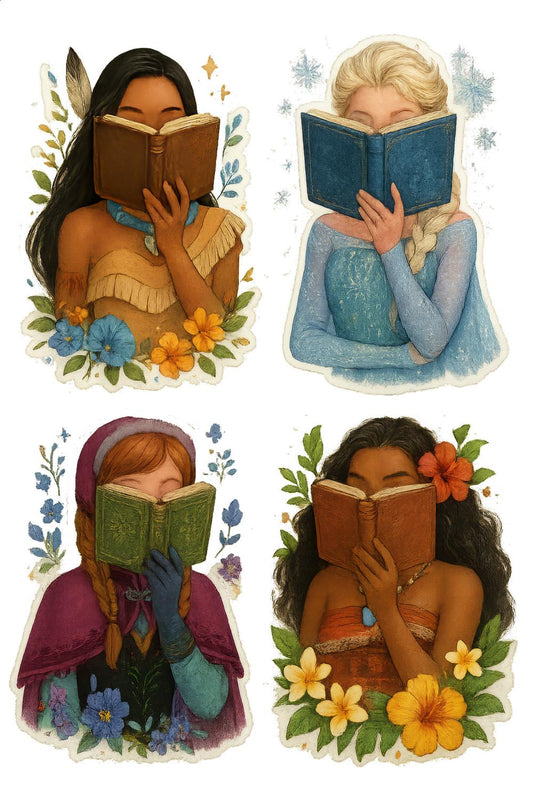 Diverse Women Reading Books Art Print, Multicultural Female Readers, Book Lover Gift, Decorative Wall Art, Library Decor, Feminine