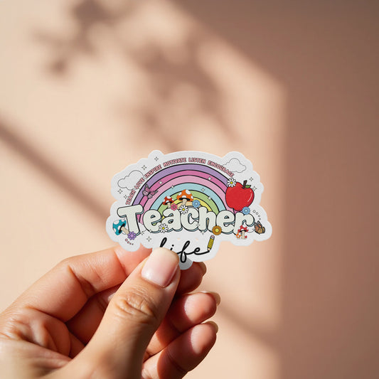 Teacher Life Rainbow Sticker Colorful Fun product