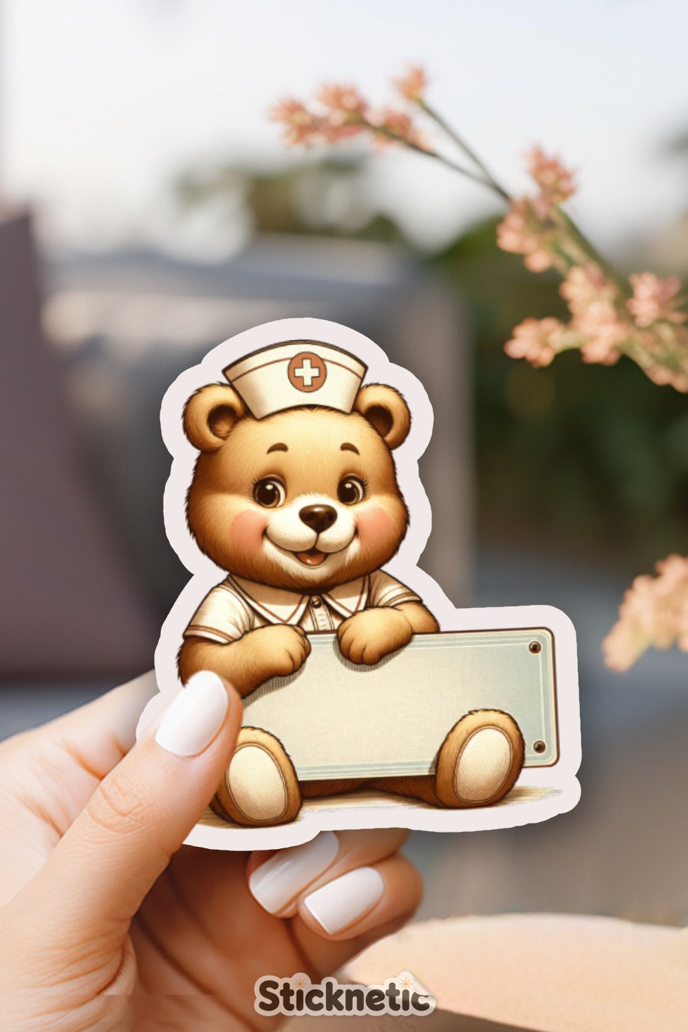 Cute Nurse Bear Sticker for Personal Items product type