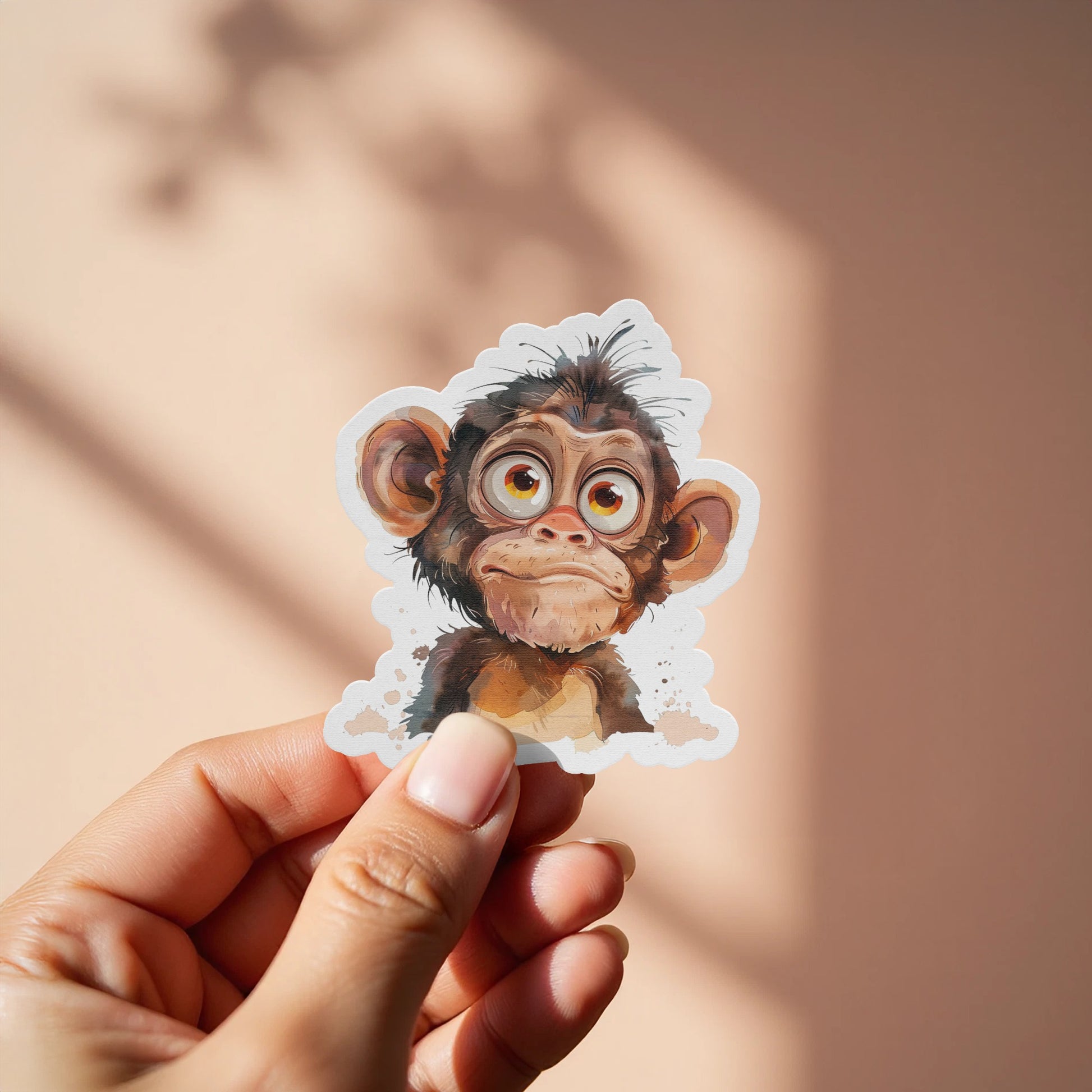 Adorable Wide Eyed Baby Monkey Sticker product