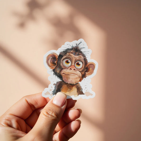 Adorable Wide Eyed Baby Monkey Sticker product