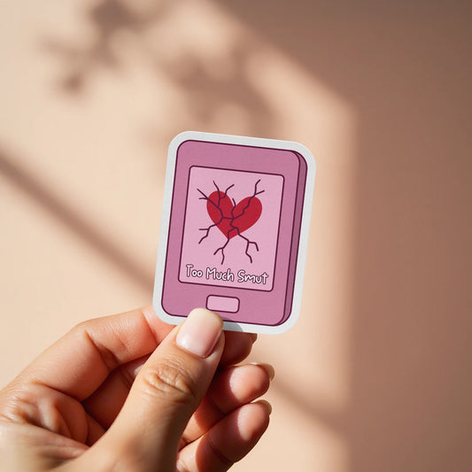 Too Much Smut Cracked Heart Pink Rectangle Sticker product