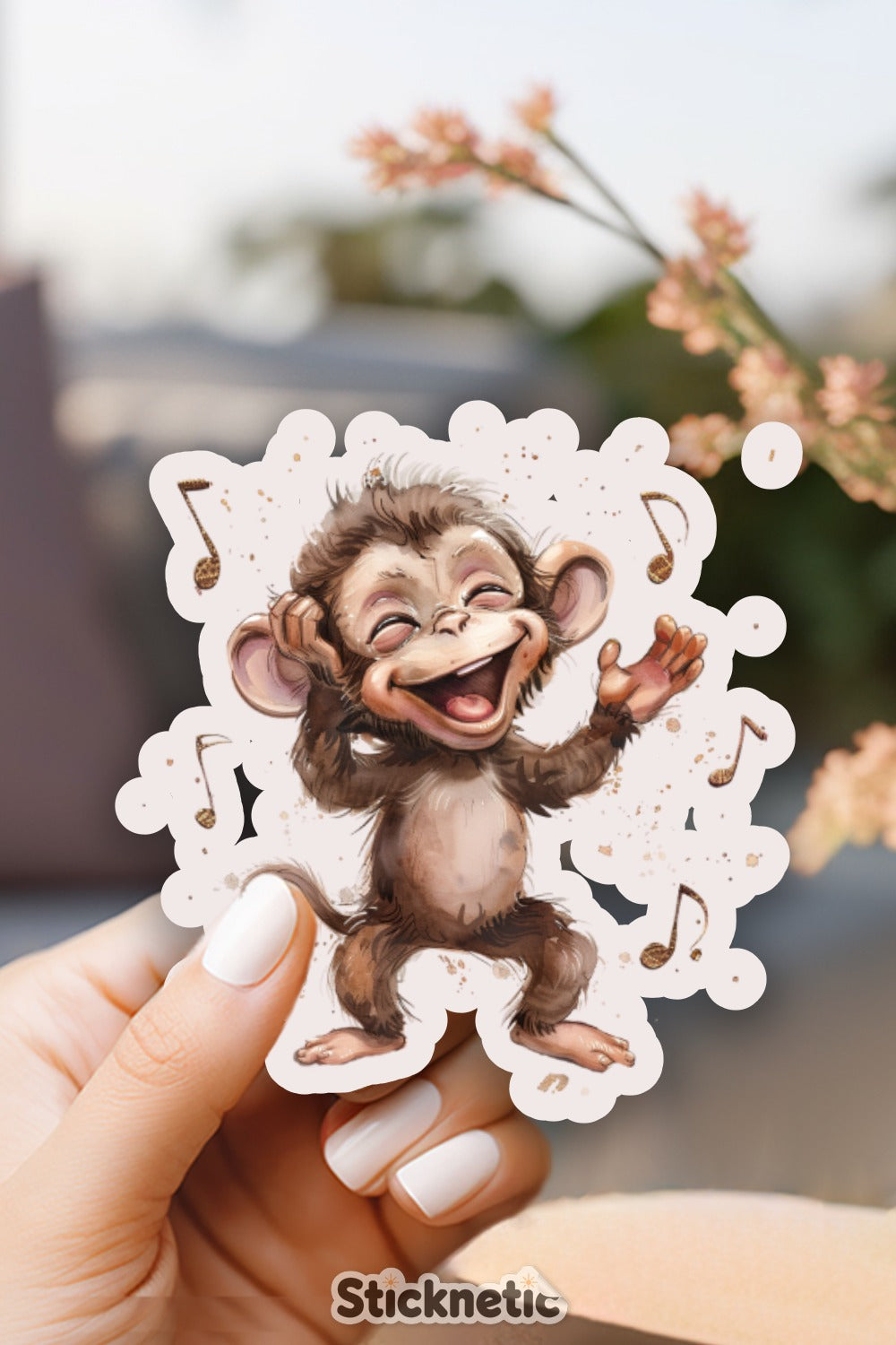 Playful Dancing Monkey Sticker product