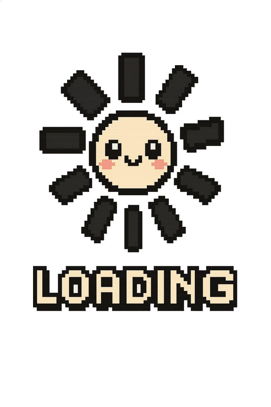 Retro Pixel Art Loading Sun Icon Graphic T-Shirt, Digital Download, Cute Nostalgic Design