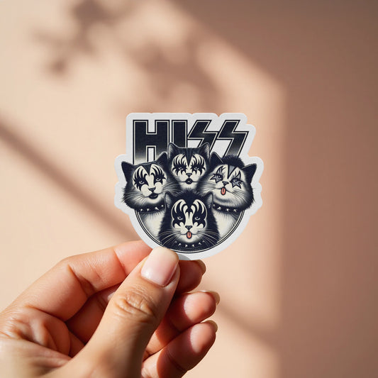 Hiss Band Cat Faces Design Fun Sticker product
