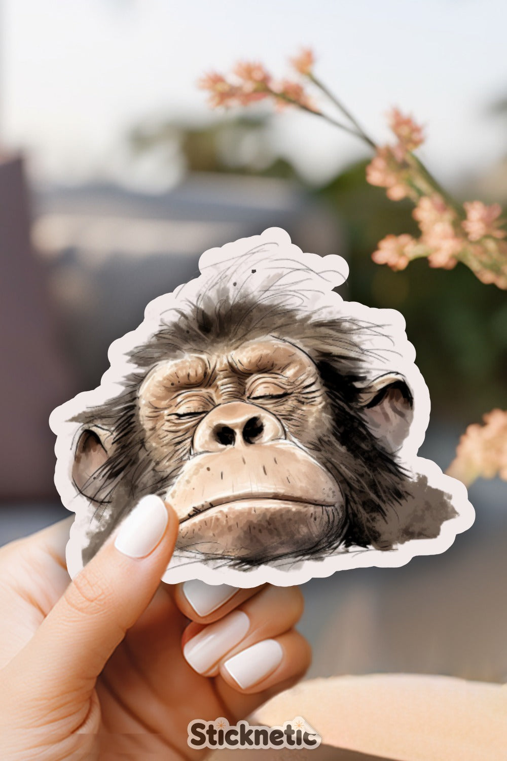 Sleeping Chimpanzee Sticker for Laptops and Notebooks Product