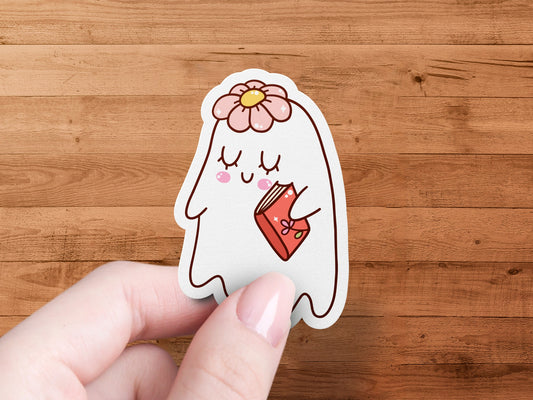 Adorable Cartoon Character with Book Sticker product