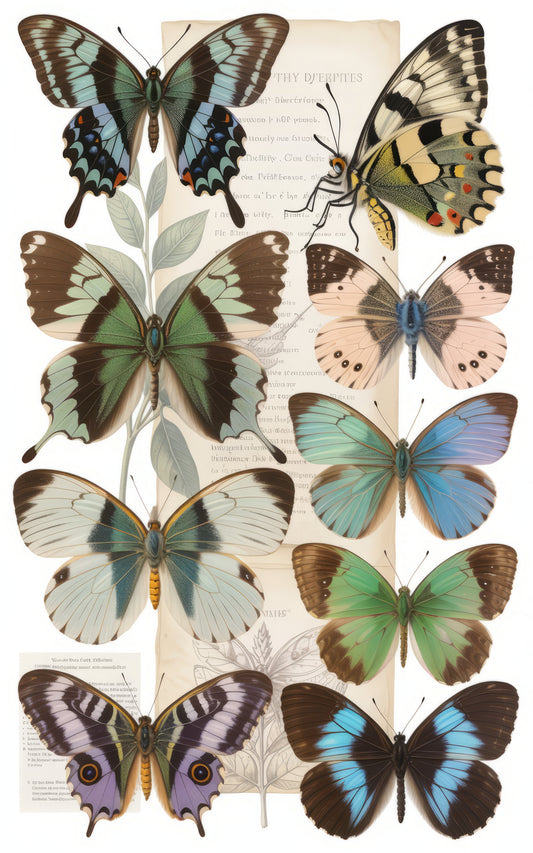 Vintage Butterfly Illustration Art Print, Colorful Moth Wall Decor, Antique Nature Poster, Entomology Gift Idea