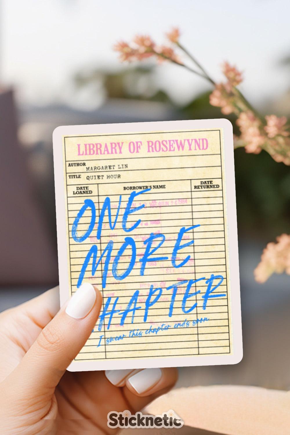 One More Chapter Vintage Library Card Sticker product