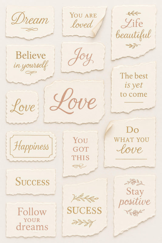 Inspirational Quote Cards, Set of 12, Motivational Wall Decor, Positive Affirmation, Gift Idea