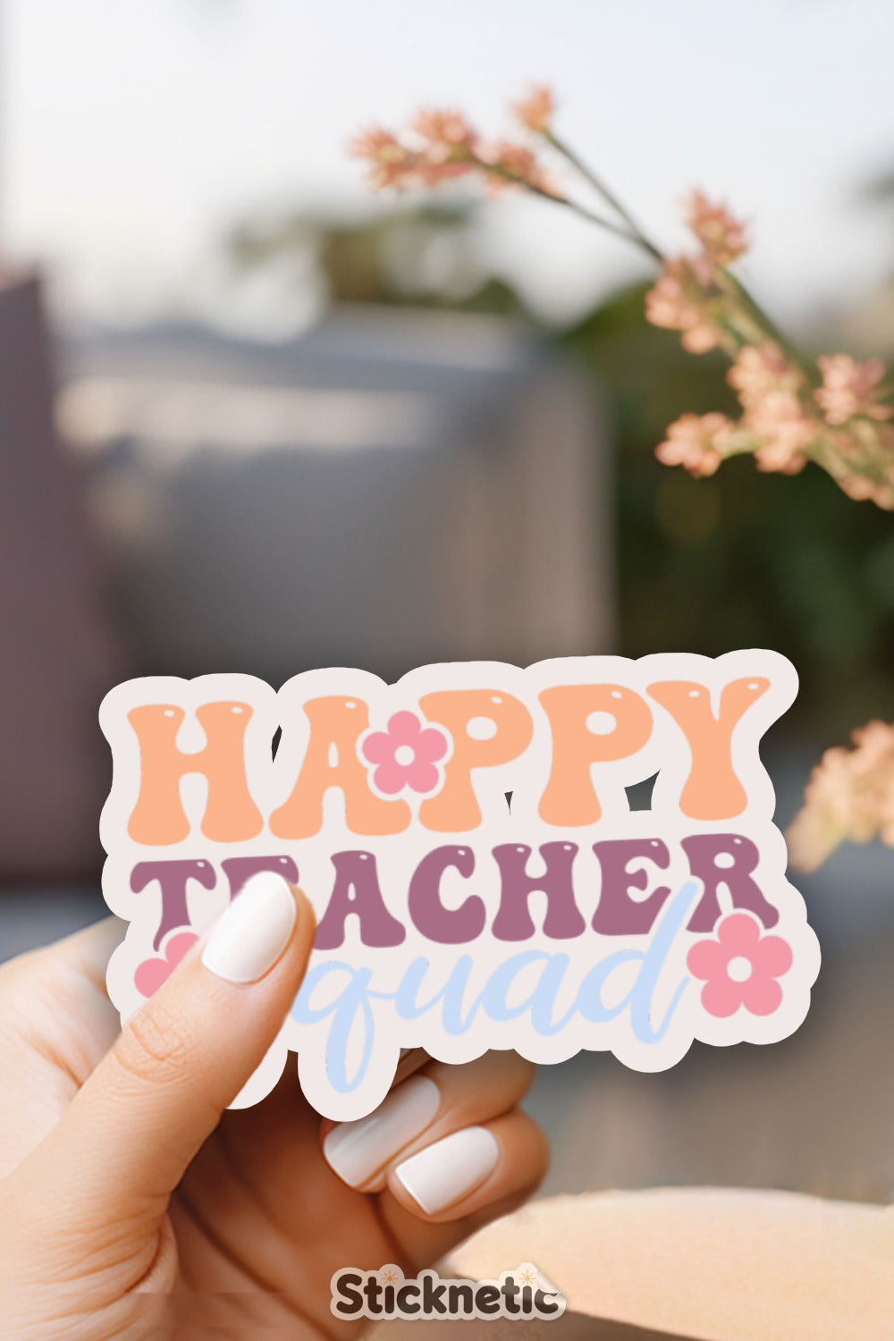 Happy Teacher Squad Sticker Colorful Fun Product