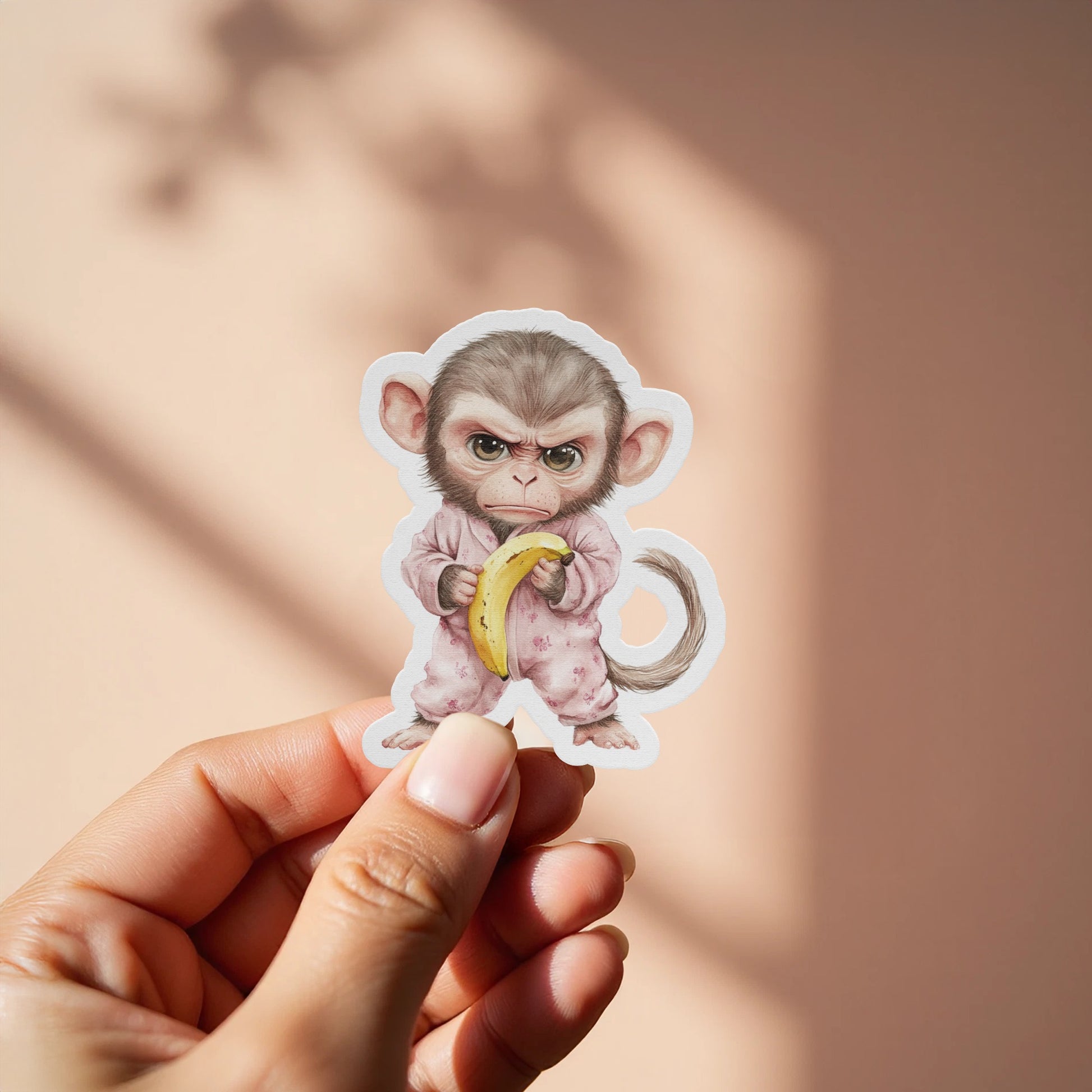 Cute Angry Monkey with Banana Sticker product