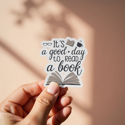Hand Holding It's a good day to read a book sticker product