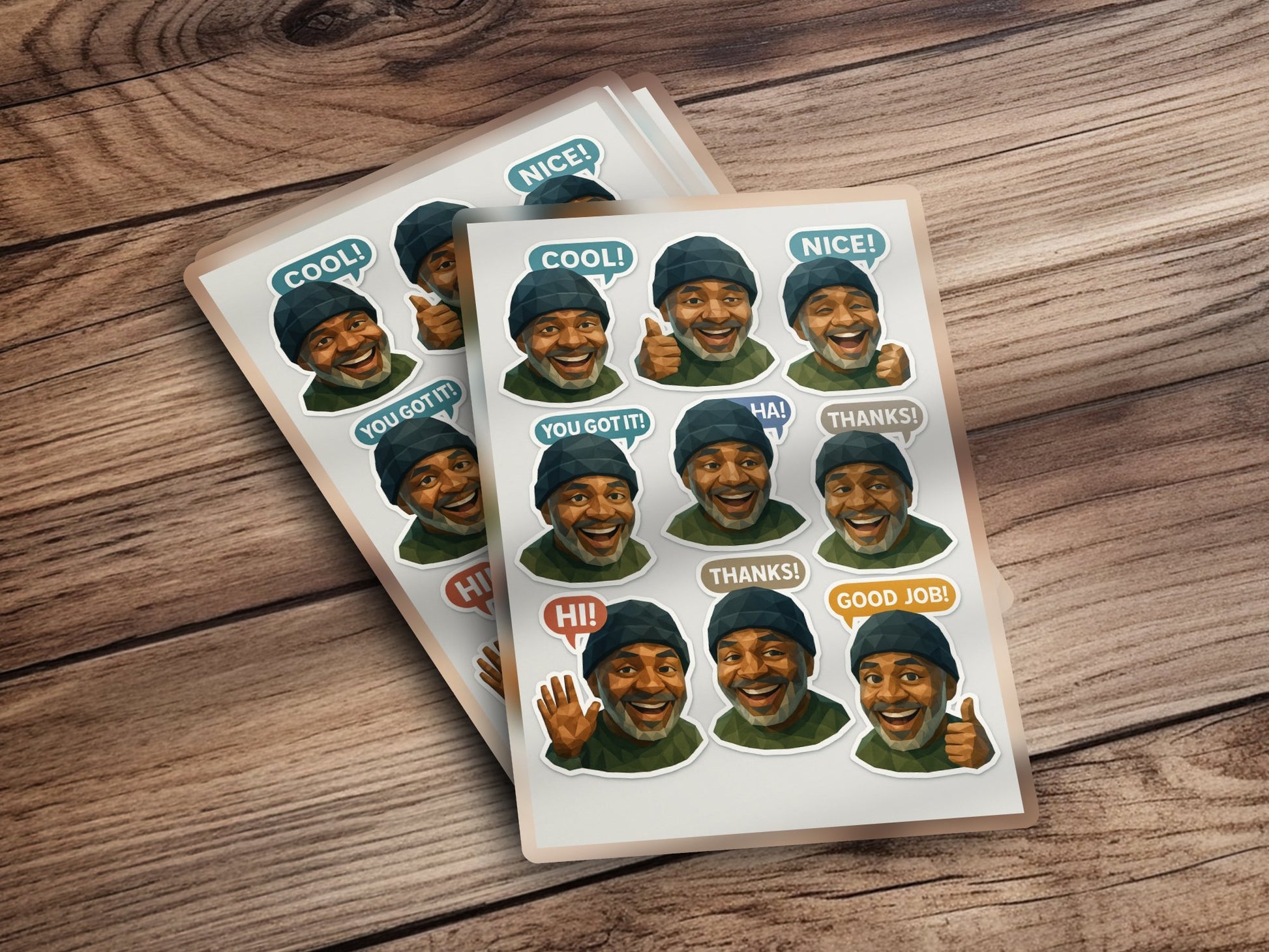 Motivational Sticker Pack, Variety of Positive Affirmation Phrases, Fun Cartoon Man, Encouraging Words, Unique Gift Idea