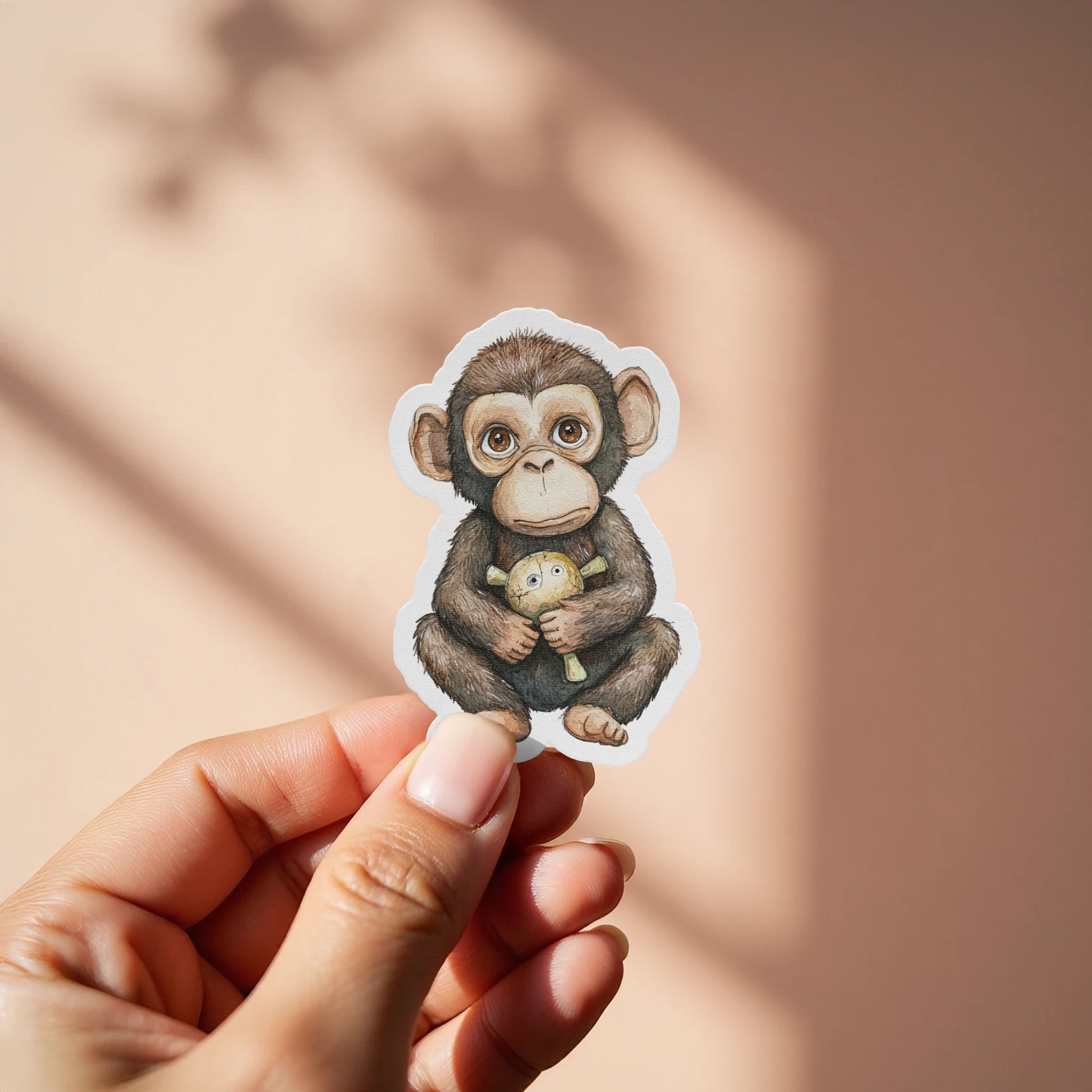 Adorable Baby Chimpanzee Sticker for Fun Decor product