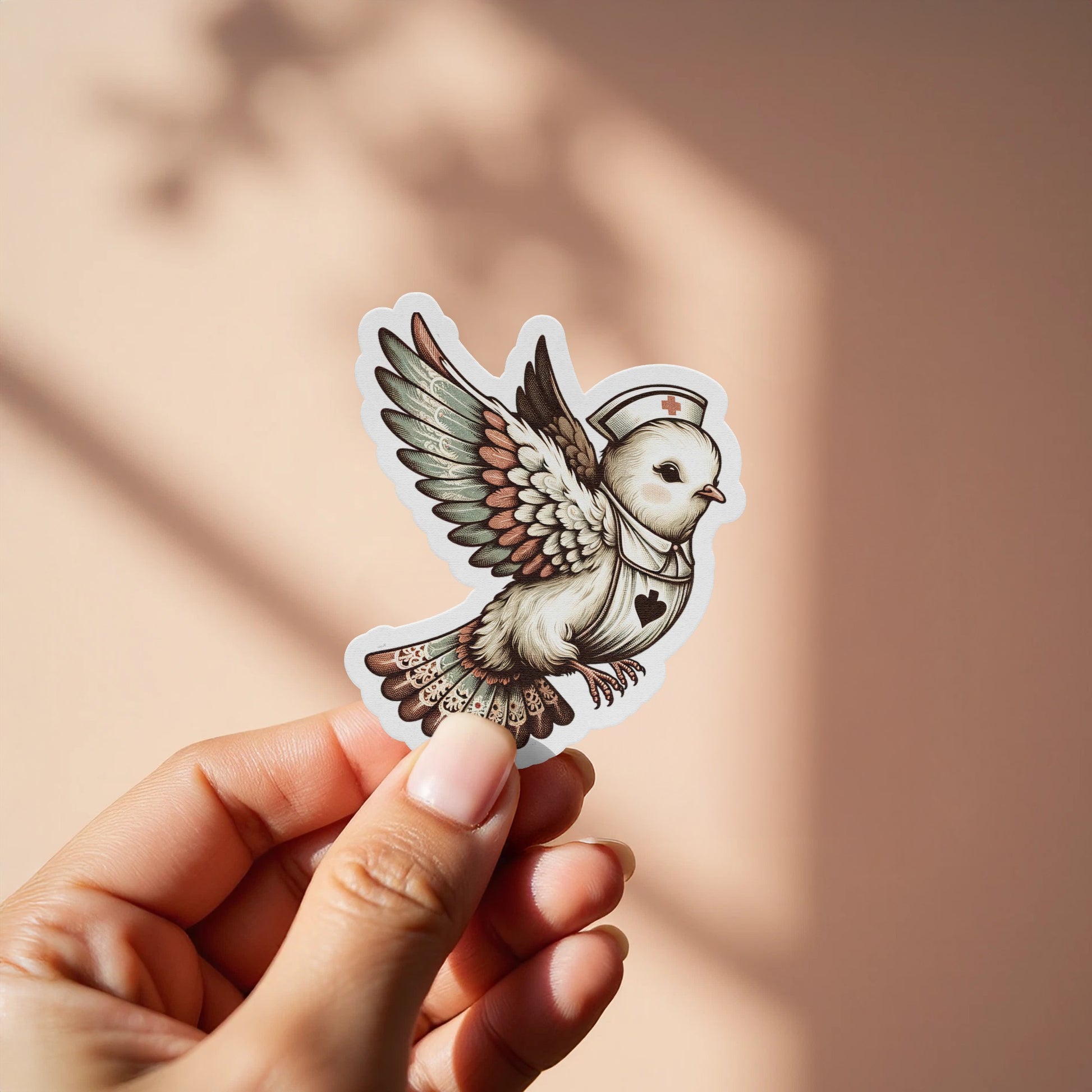 Vintage-Inspired Owl Sticker, Cute Bird Decal, Die Cut Waterproof Vinyl, Laptop and Flask Decoration, Small Gift Idea, Unique Art