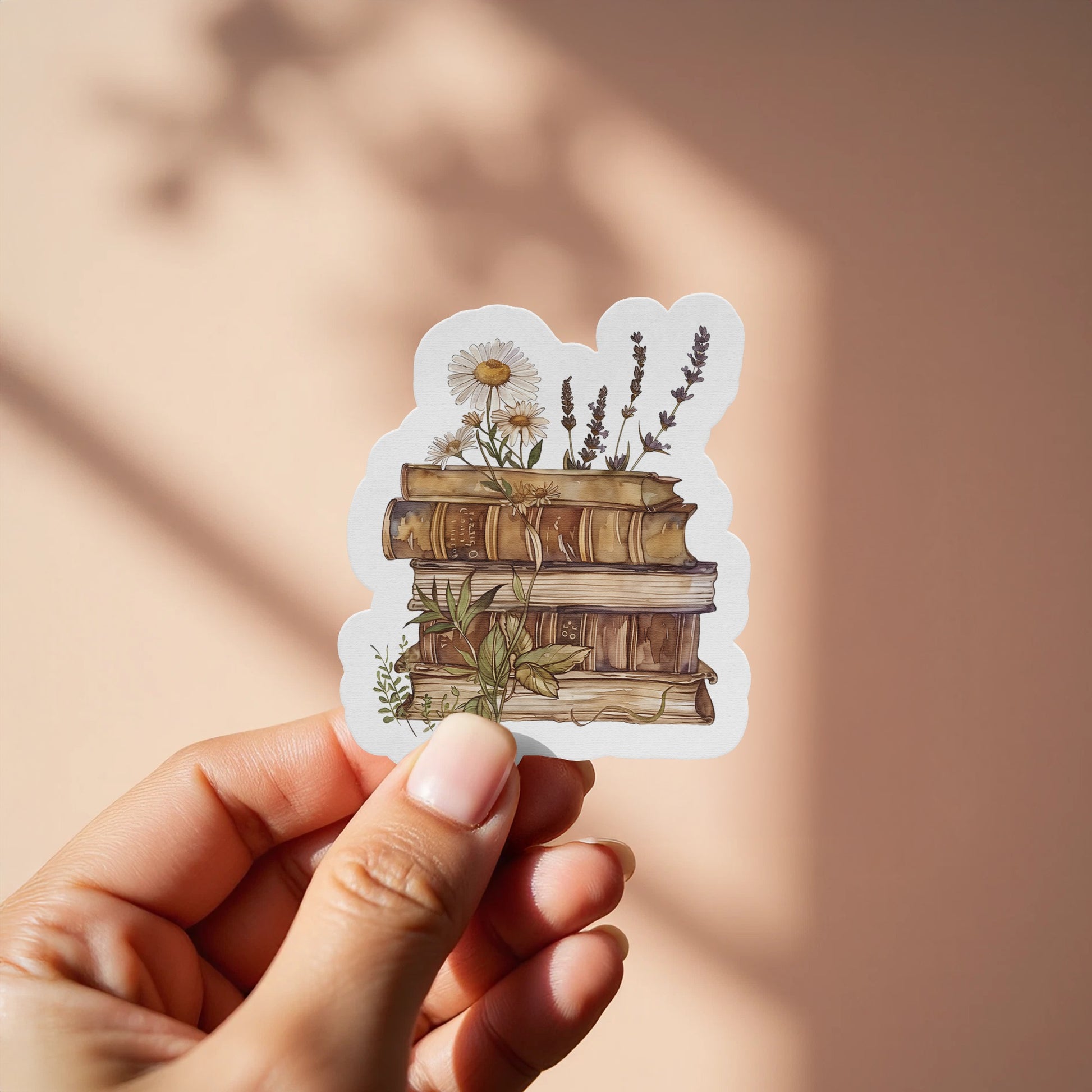 Vintage Botanical Book Stack Art Sticker product