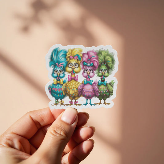 Fun Colorful Quirky Birds Sticker Art product type
