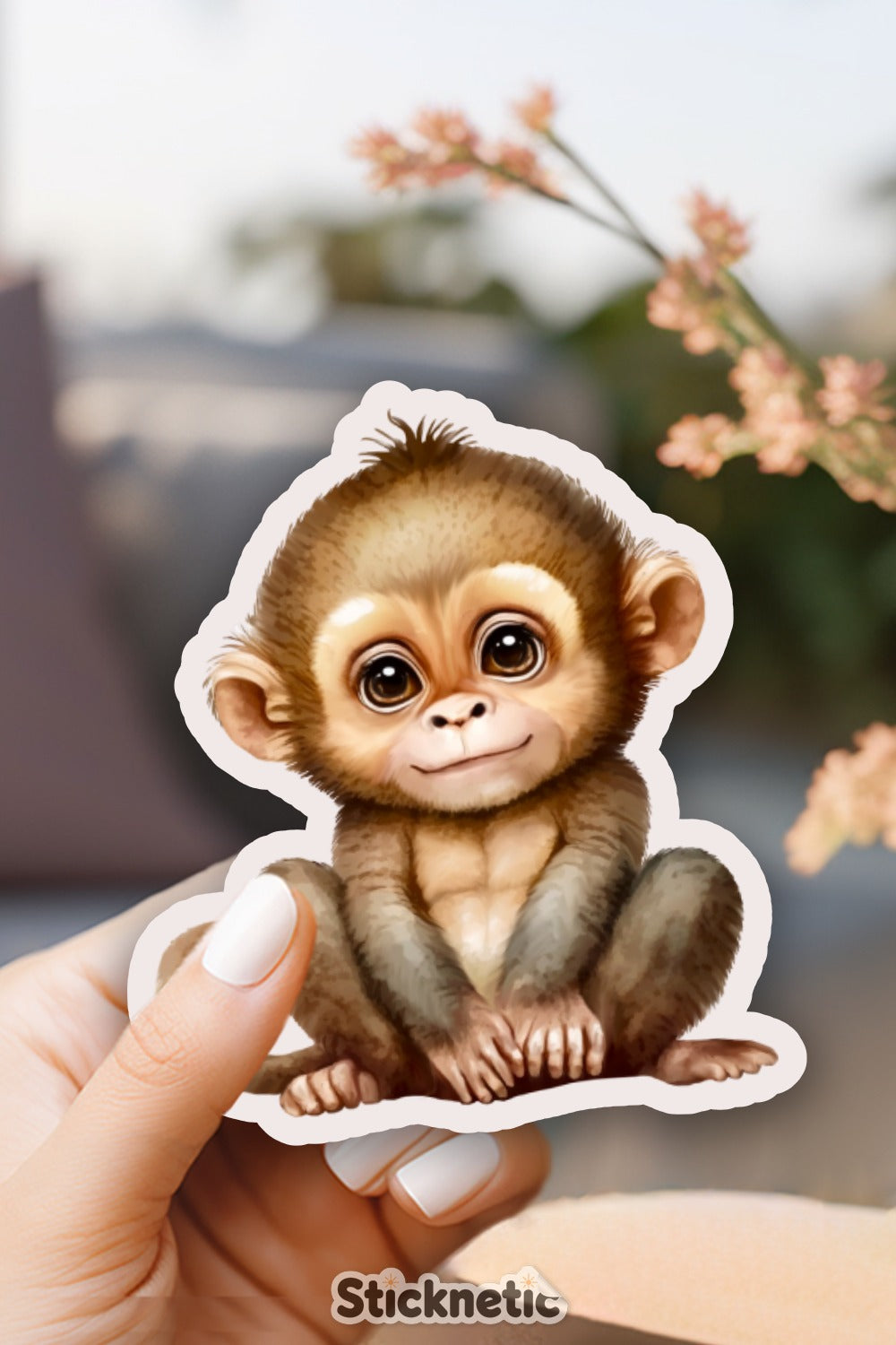Adorable Baby Monkey Sticker Design product