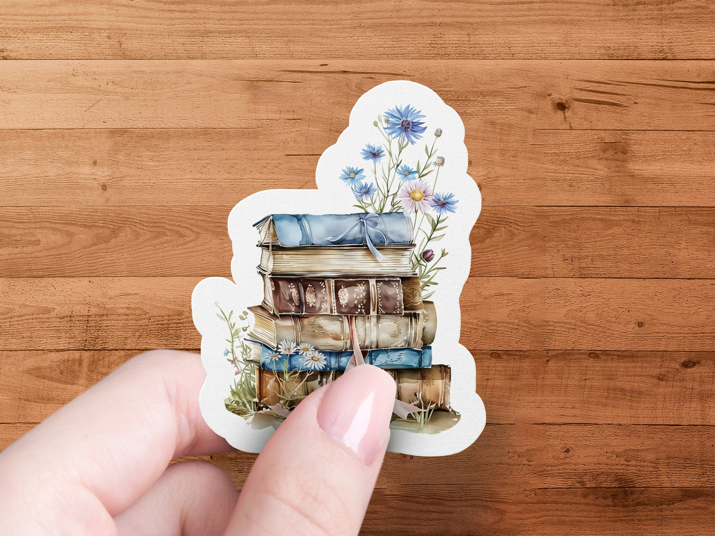 Vintage Books and Wildflowers Sticker product
