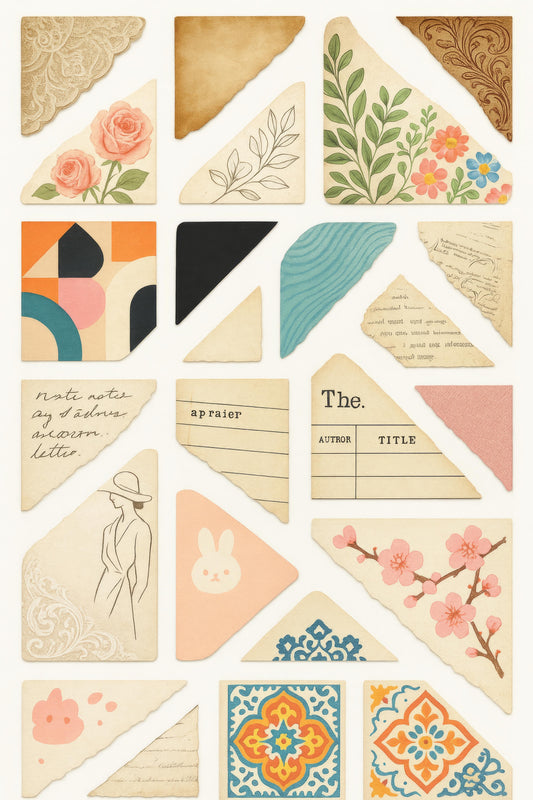 Vintage Paper Ephemera Pack, Assorted Decorative Stickers, Floral Scrapbooking Supplies, Craft Collage Kit, Unique Artist Gift Set