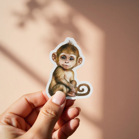 Cute Adorable Baby Monkey Sticker Fun Animal Art product type