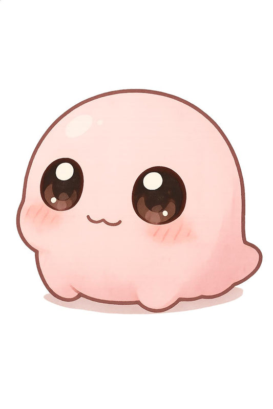 Cute Pink Ghost Plush, Kawaii Soft Toy, Adorable Stuffed Ghost Character, Gift for Kids and Adults