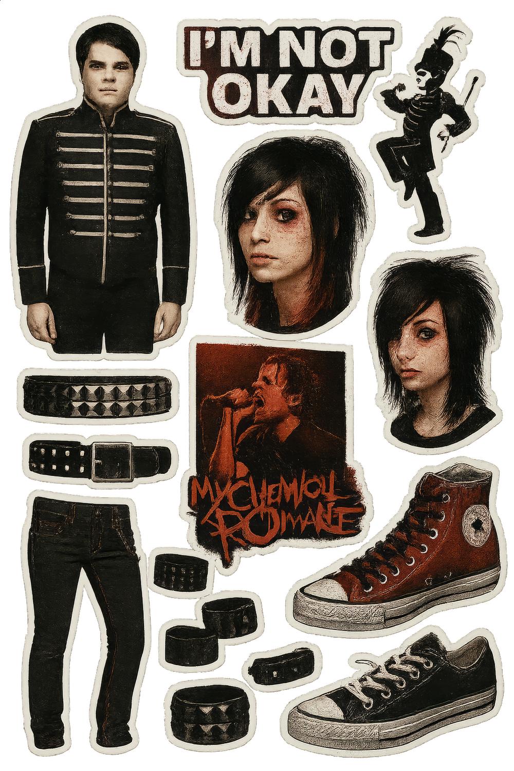 My Chemical Romance Band Stickers, Emo Music Decals, Waterproof Vinyl, Fan Merchandise, Gift Set
