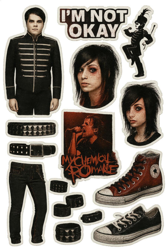 My Chemical Romance Band Stickers, Emo Music Decals, Waterproof Vinyl, Fan Merchandise, Gift Set