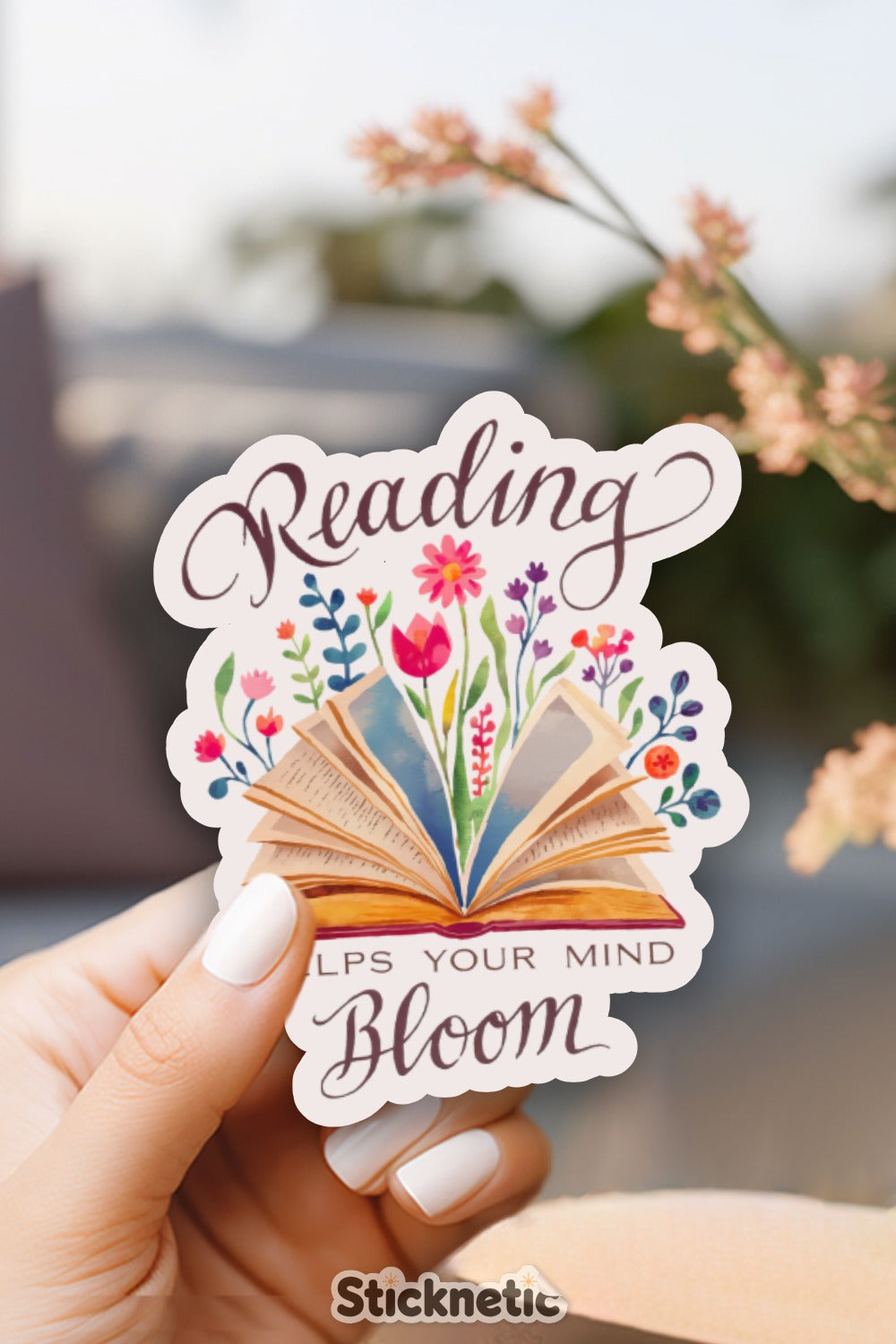 Reading Helps Your Mind Bloom Sticker product