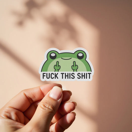 Funny Frog Meme Sticker Fuck This Shit Sticker product