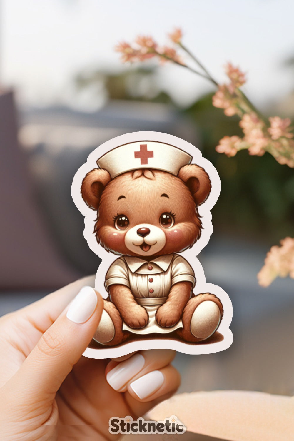 Cute Nurse Bear Sticker Adorable Bear Nurse product