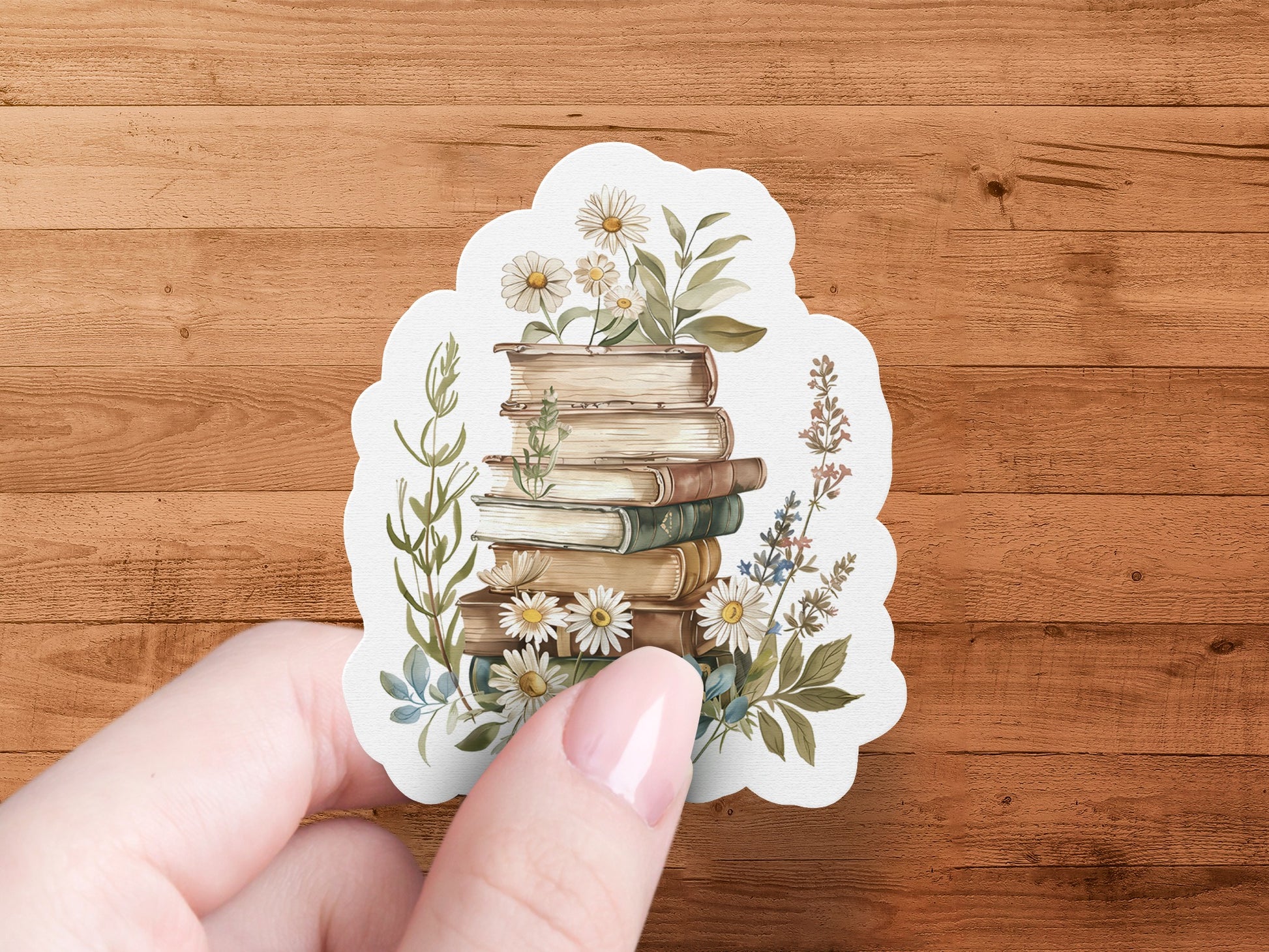 Stack of Vintage Books with Botanical Illustration product