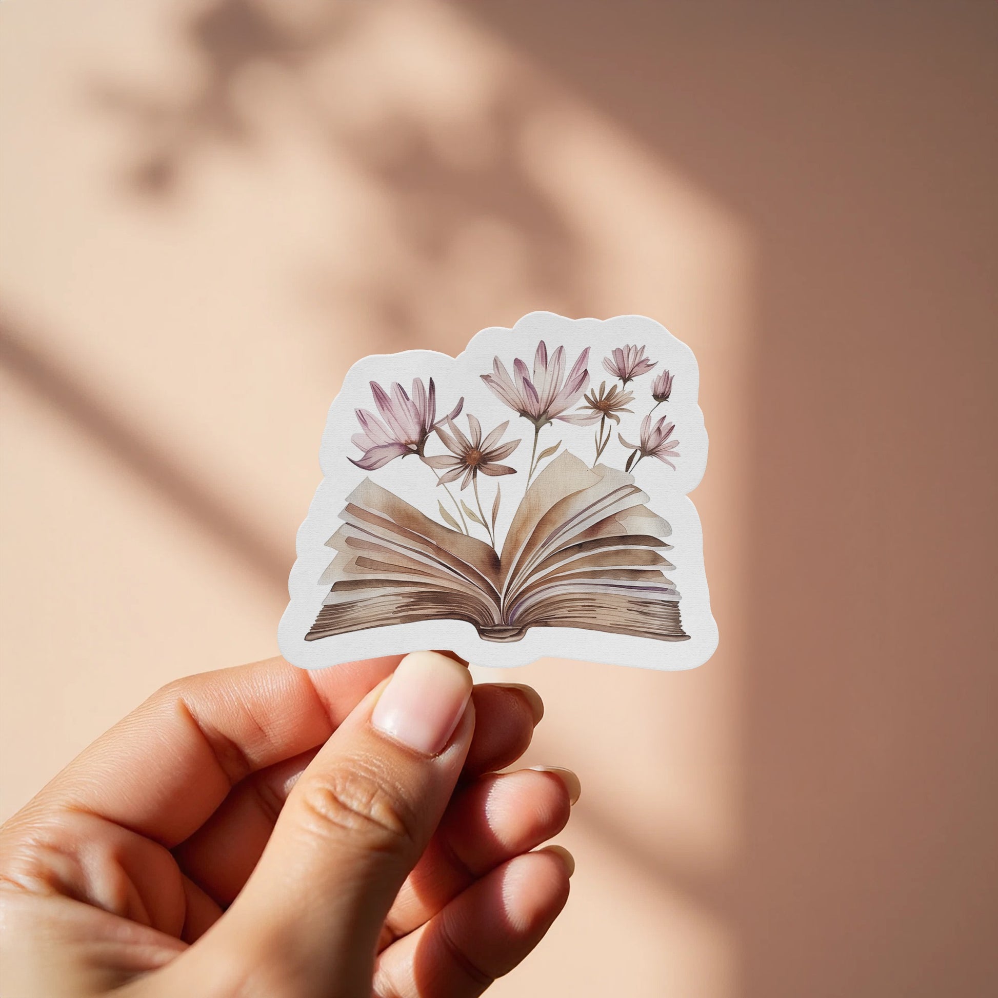 Open Book with Flowers Artistic Sticker product