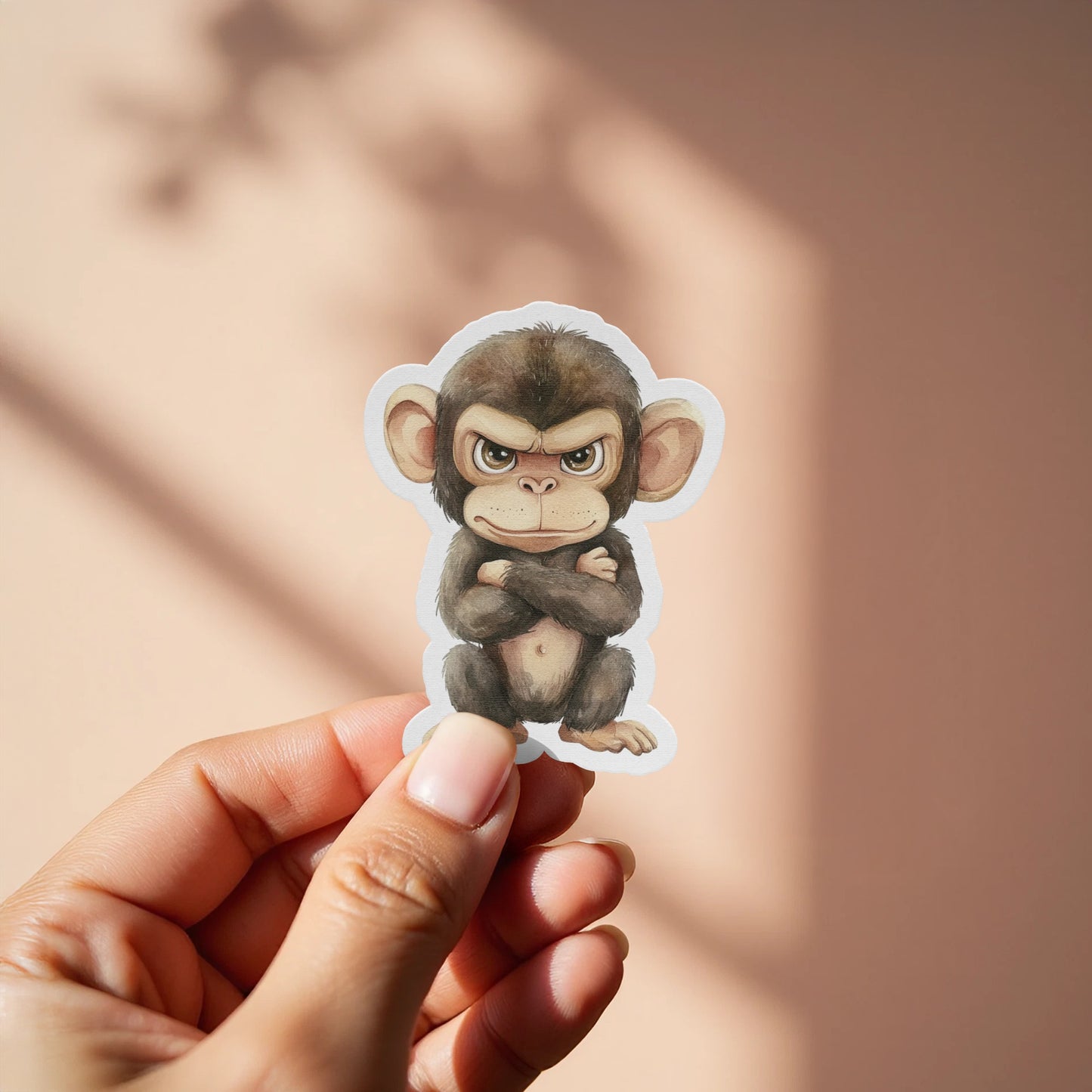 Angry Expression Monkey Sticker Cute Animal Product