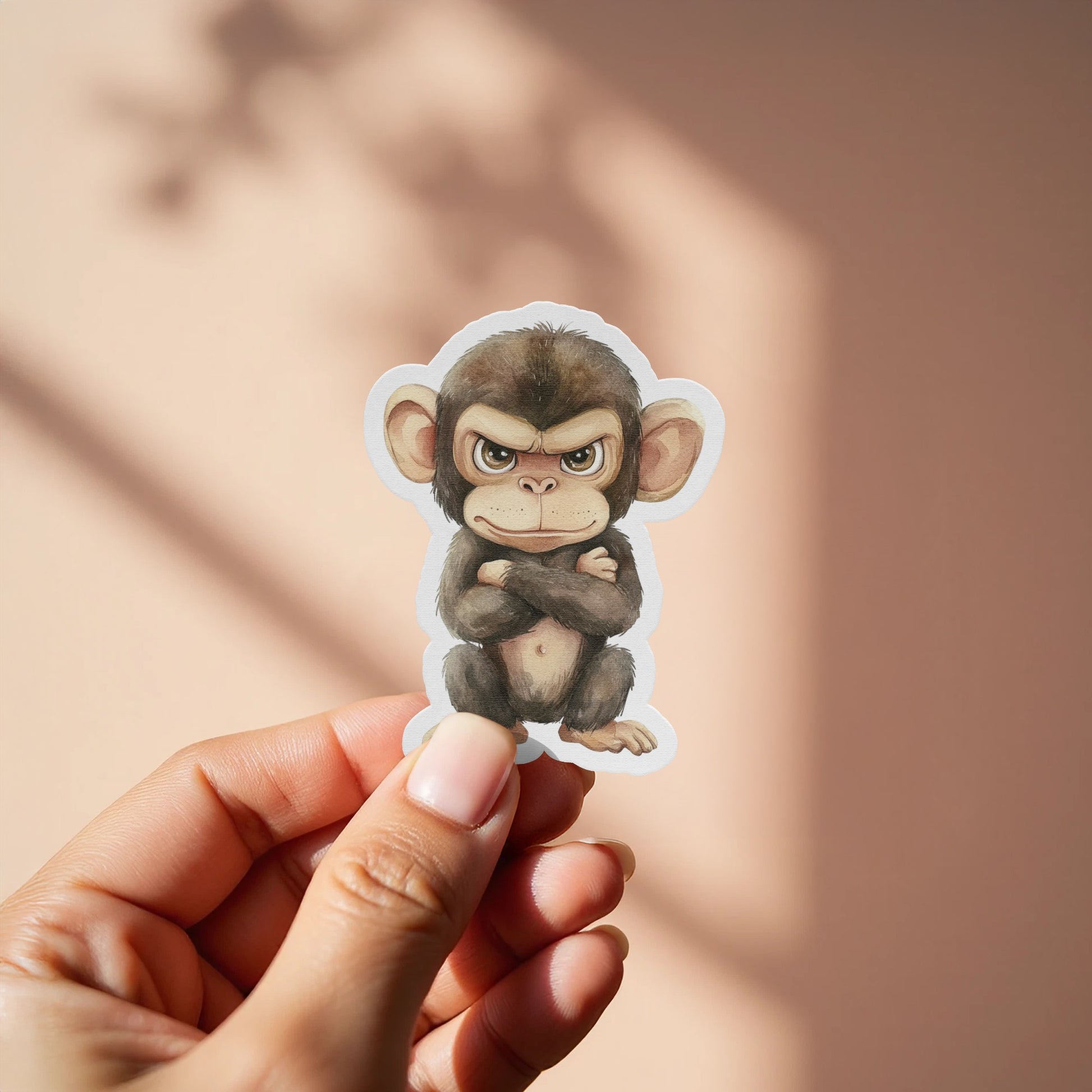 Angry Expression Monkey Sticker Cute Animal Product