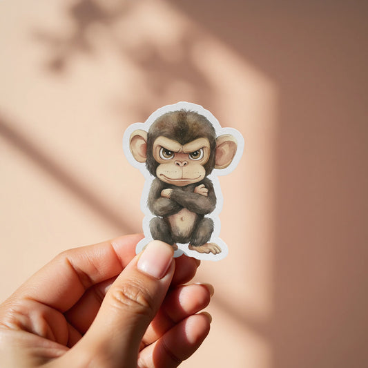 Angry Expression Monkey Sticker Cute Animal Product