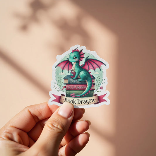 Enchanting Book Dragon Sticker for Book Lovers product type