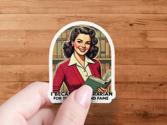 Retro Librarian Sticker for Book Lovers Fun Product