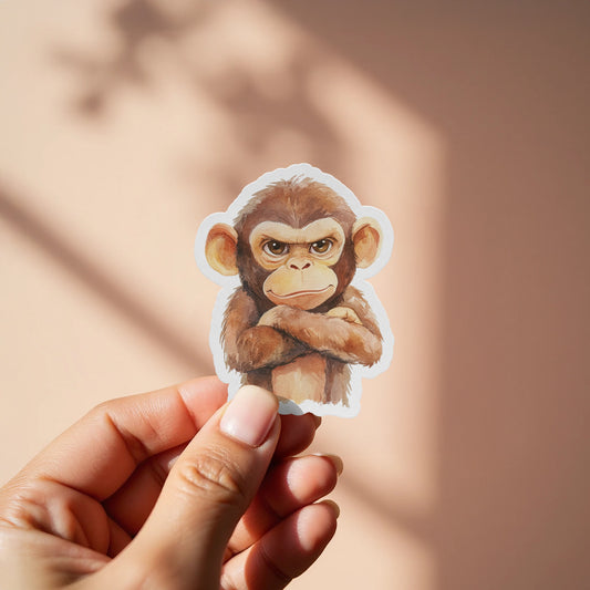 Fierce and Adorable Monkey Sticker Unique Fun Product