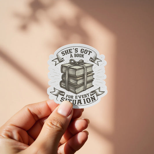 She's Got a Book for Every Situation sticker product