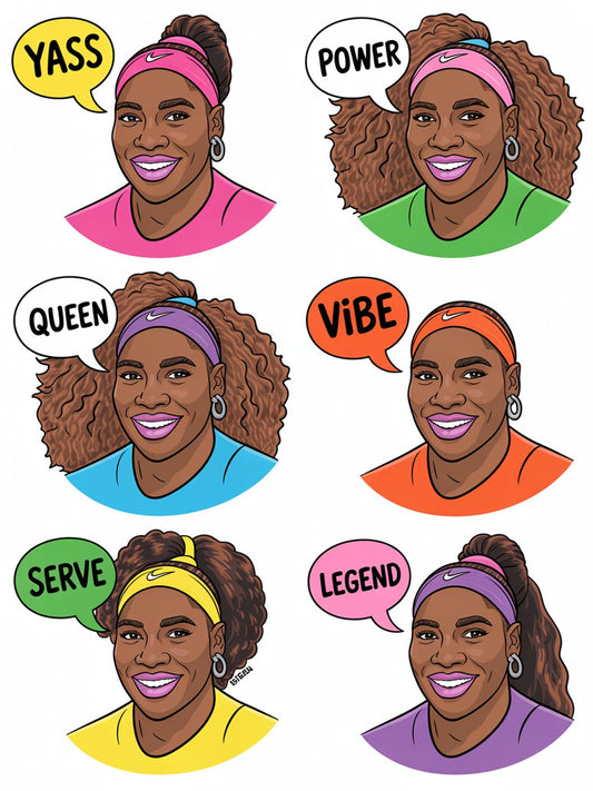 Inspirational Women's Tennis Legend Portrait Art Print, Colorful Wall Decor, Gift for Sports Fans