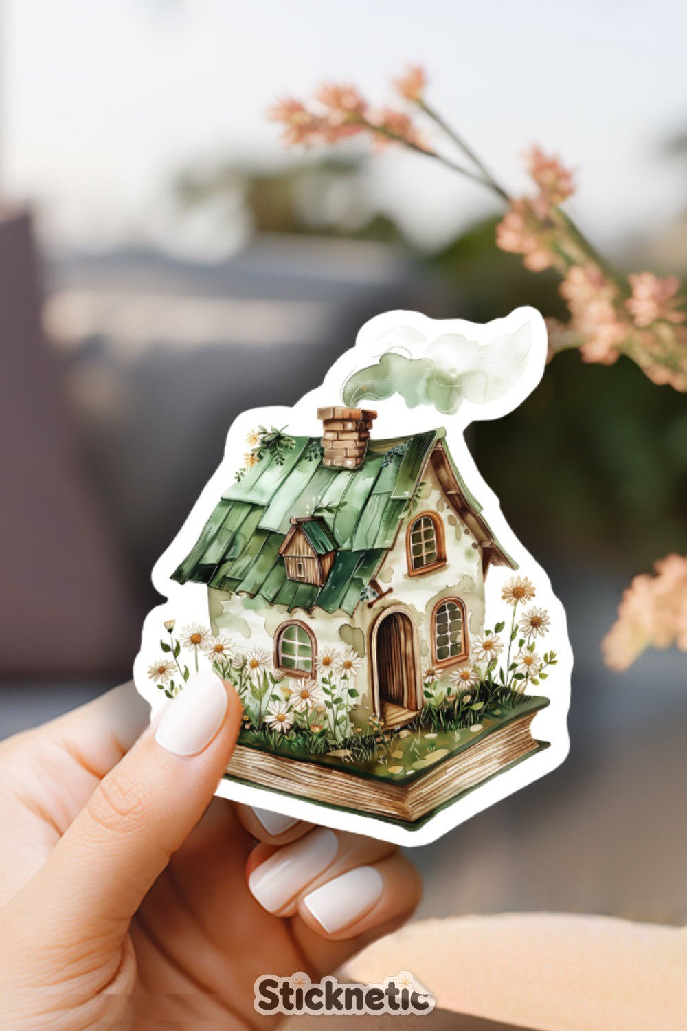 Whimsical Cottage Sticker Nature Illustration product type