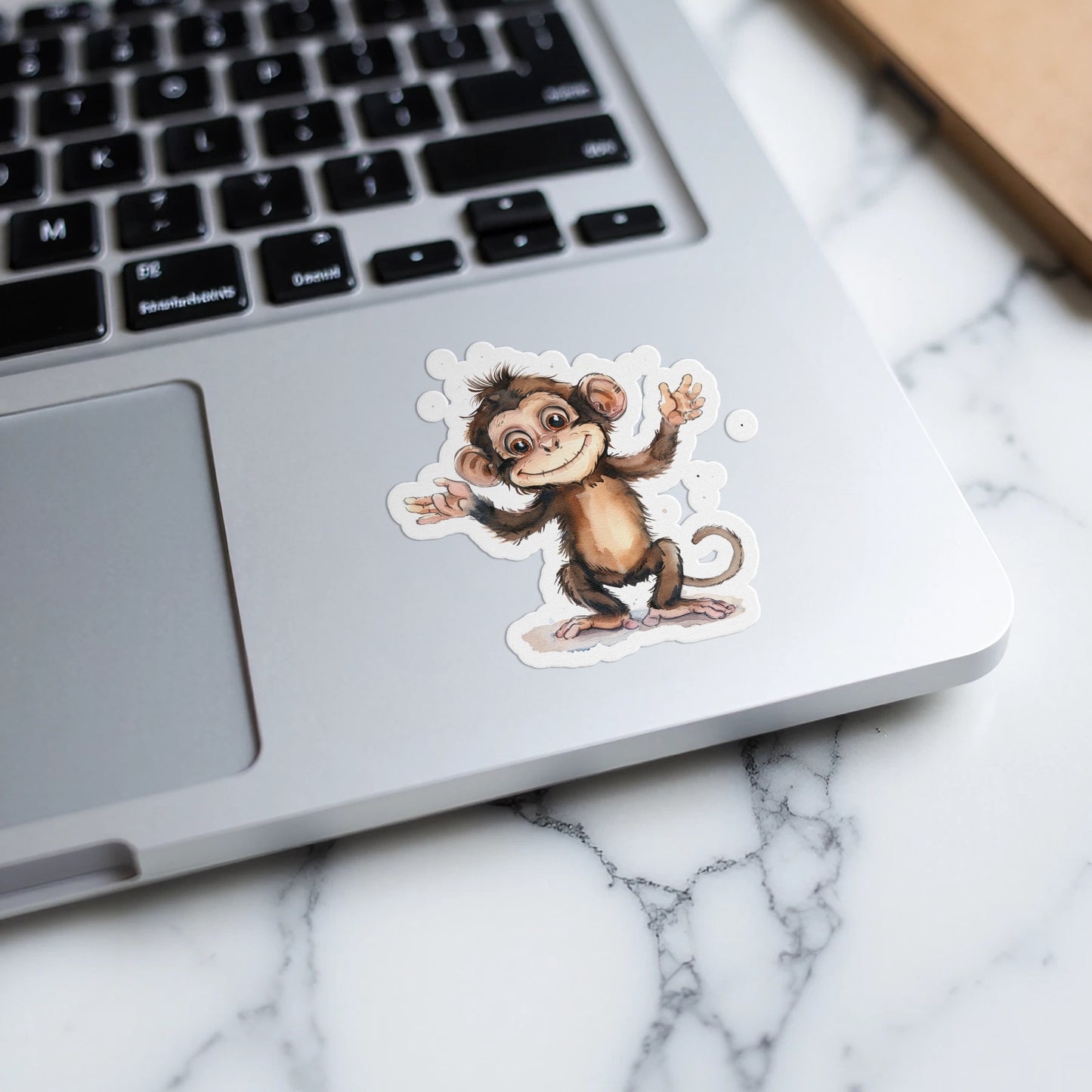 Cartoon Monkey Sticker Fun Laptop Accessory product type